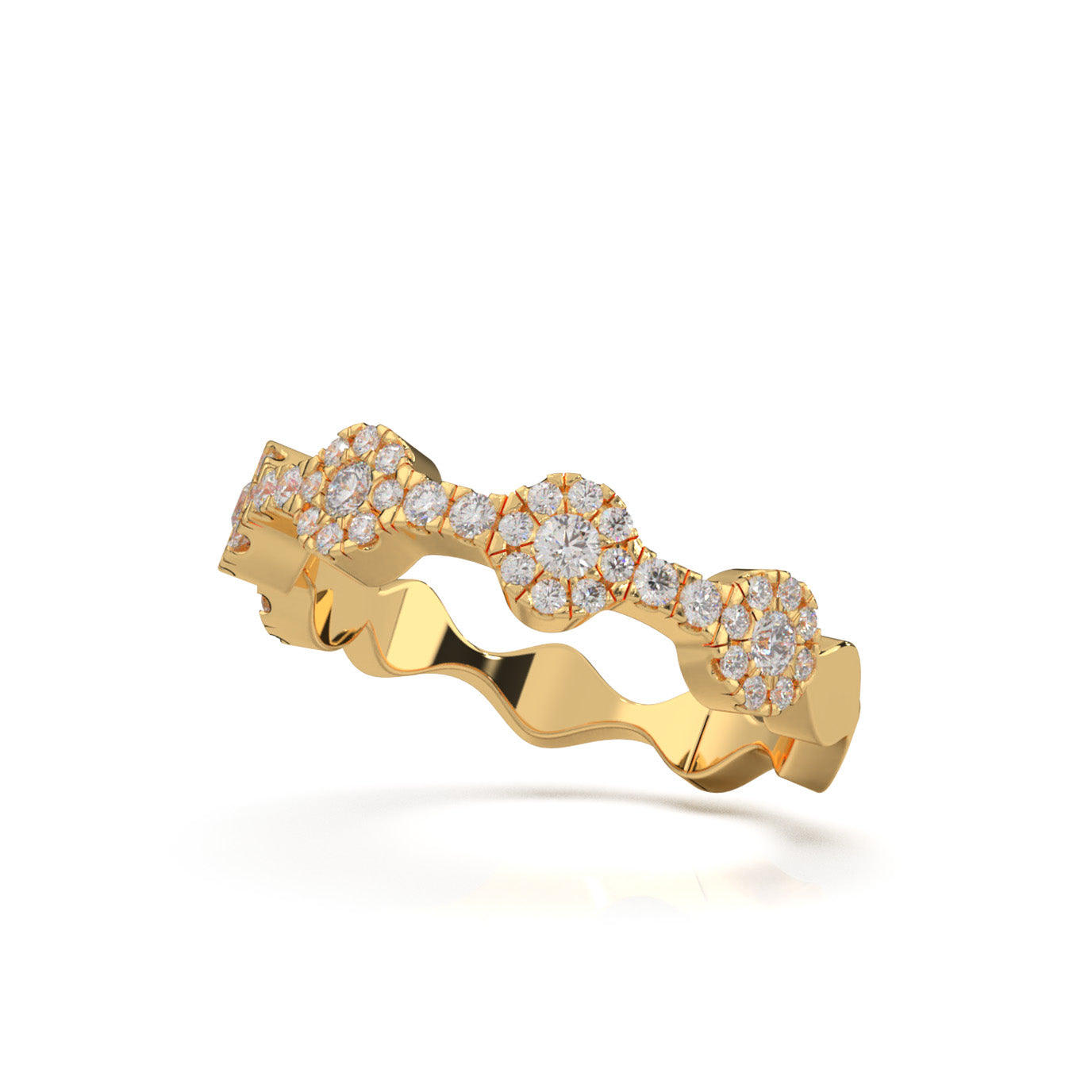 0.60 ct Moissanite Wedding Bands in 14k Yellow Gold