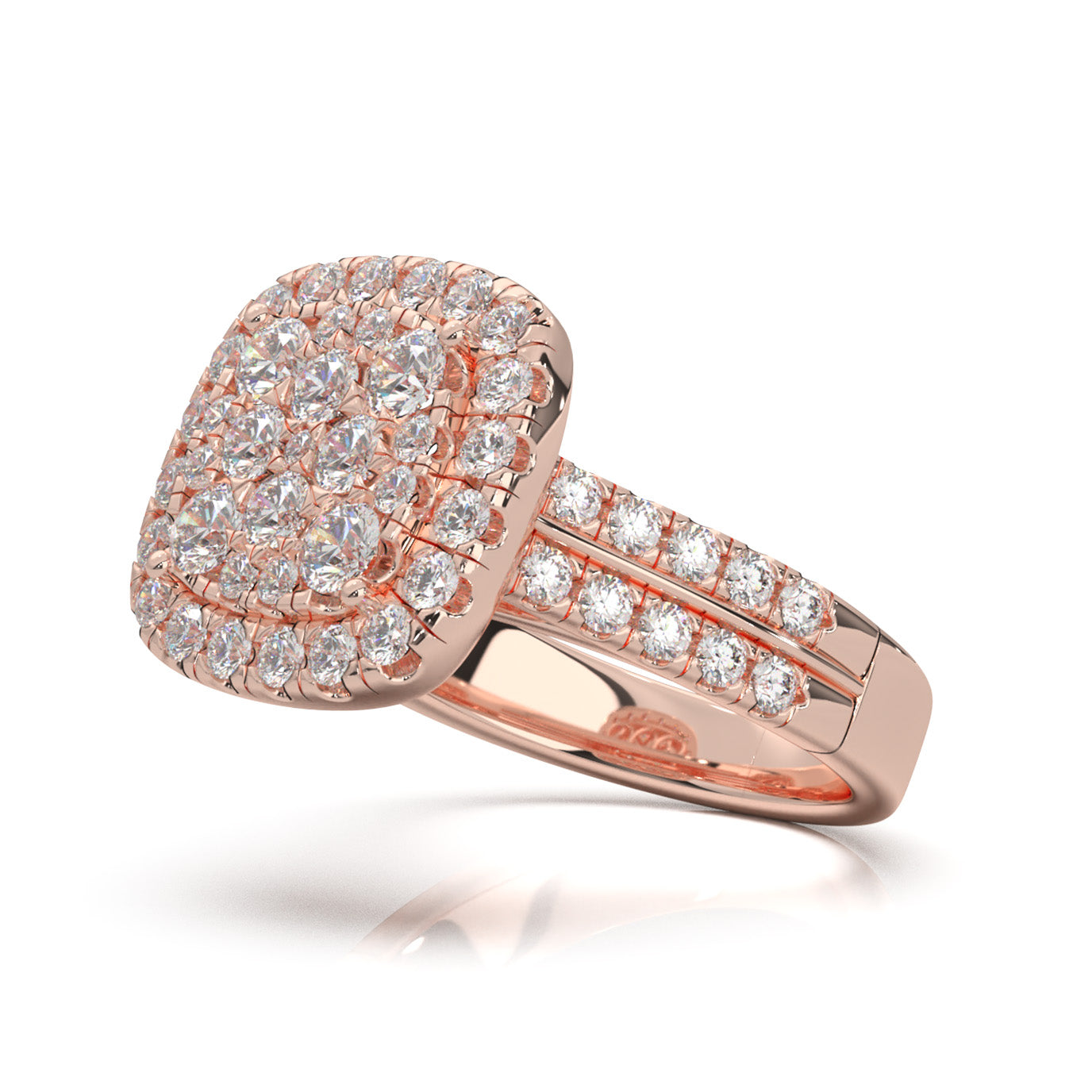 1.80 ct Natural Diamond Engagement Rings in 10k Rose Gold