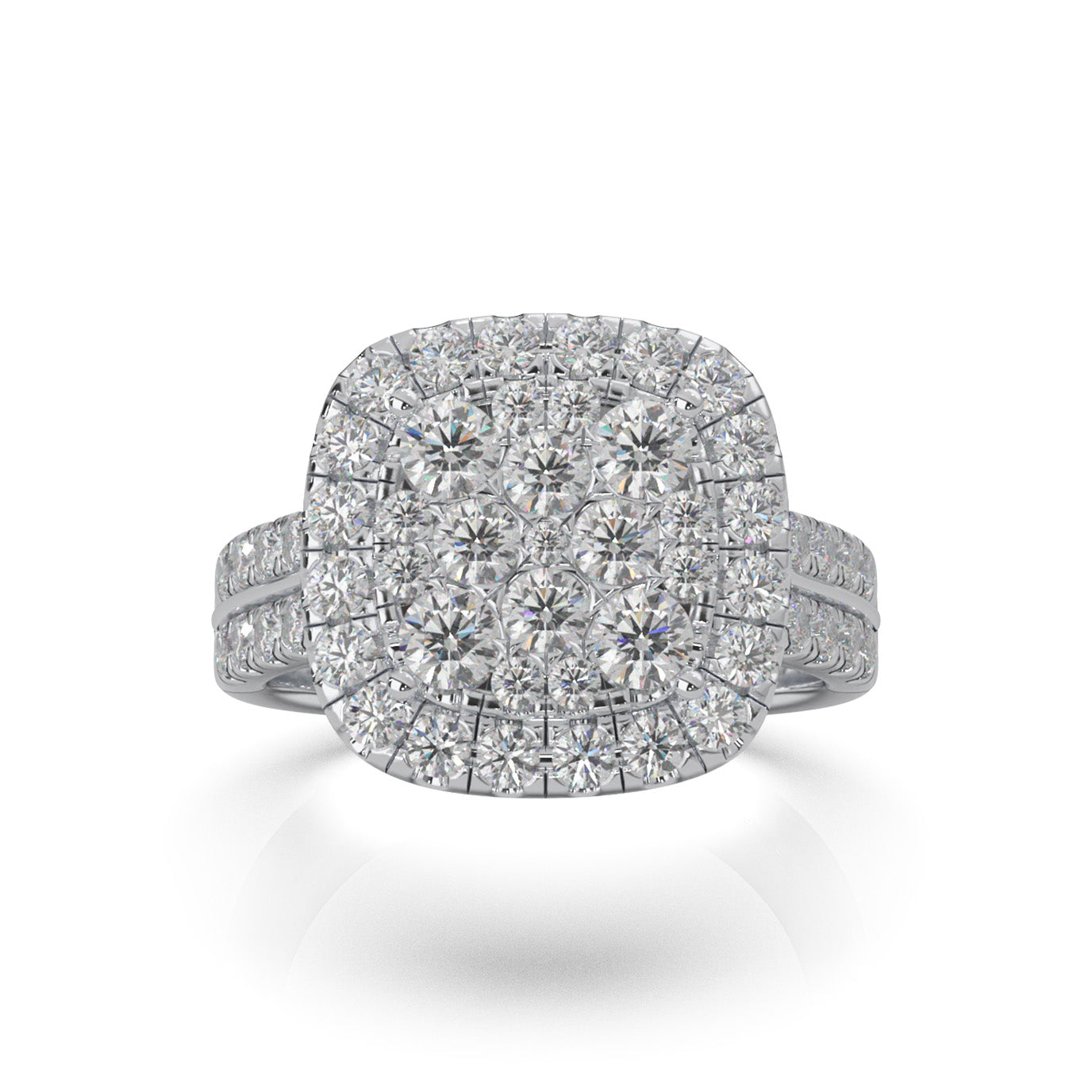 1.80 ct Moissanite Engagement Rings in 10k White Gold