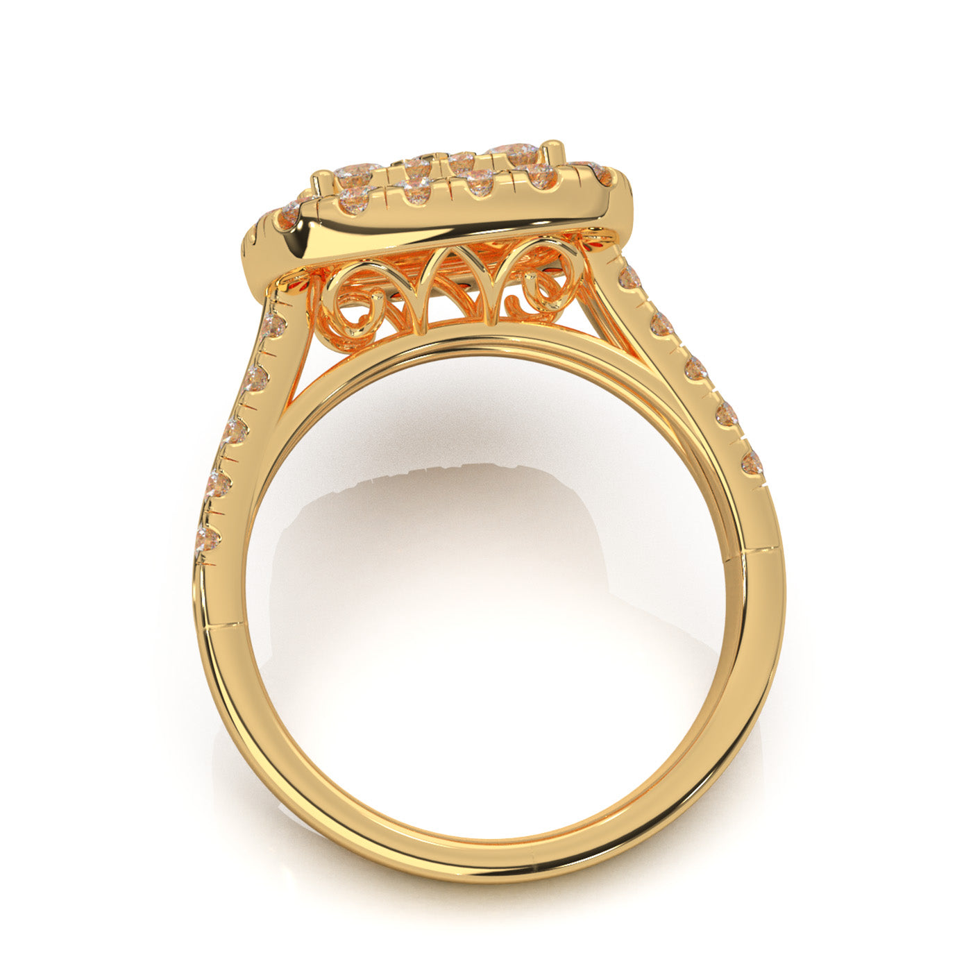 1.80 ct Moissanite Engagement Rings in 10k Yellow Gold