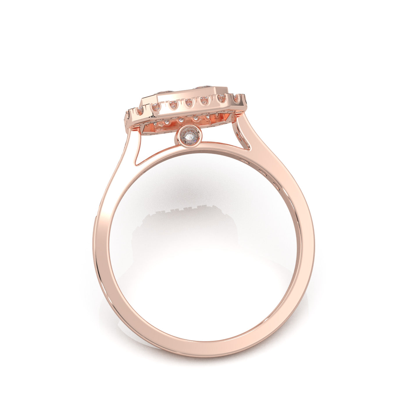1.10 ct Lab Grown Diamond Engagement Rings in 14k Rose Gold