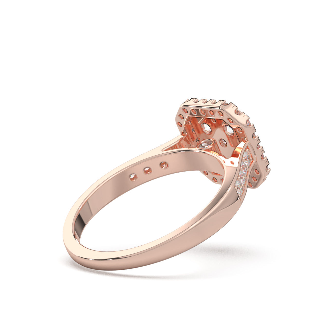 1.10 ct Moissanite Engagement Rings in 14k Rose Gold