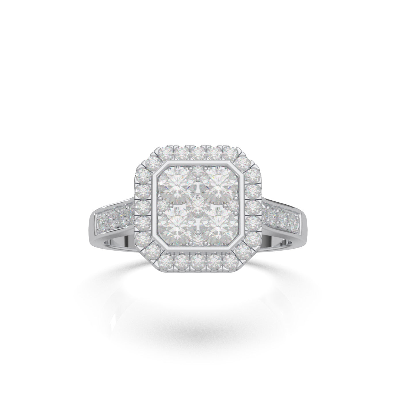1.10 ct Natural Diamond Engagement Rings in 10k White Gold