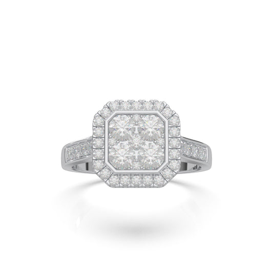 1.10 ct Lab Grown Diamond Engagement Rings in 14k White Gold