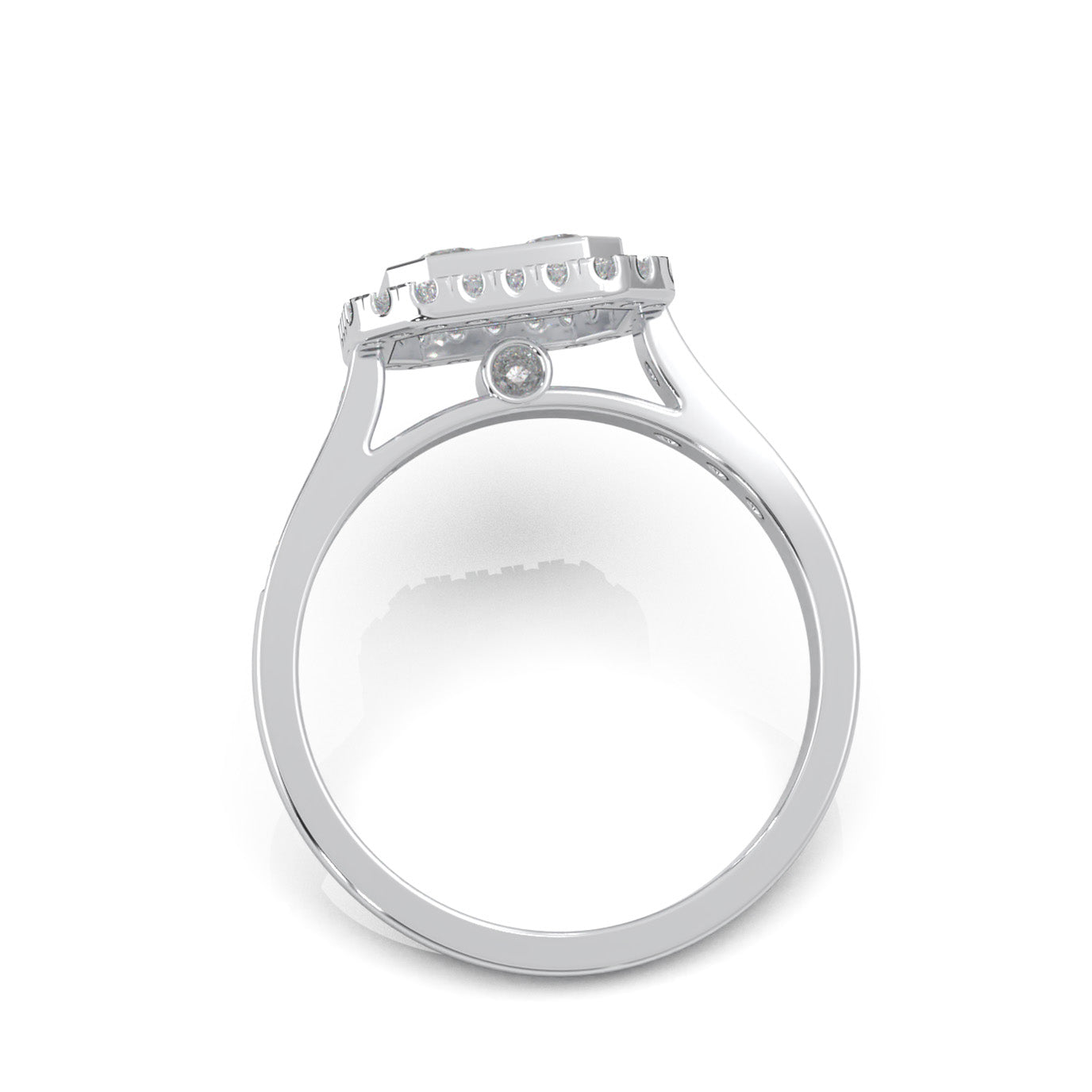 1.10 ct Moissanite Engagement Rings in 14k White Gold