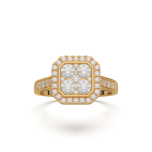 1.10 ct Moissanite Engagement Rings in 10k Yellow Gold