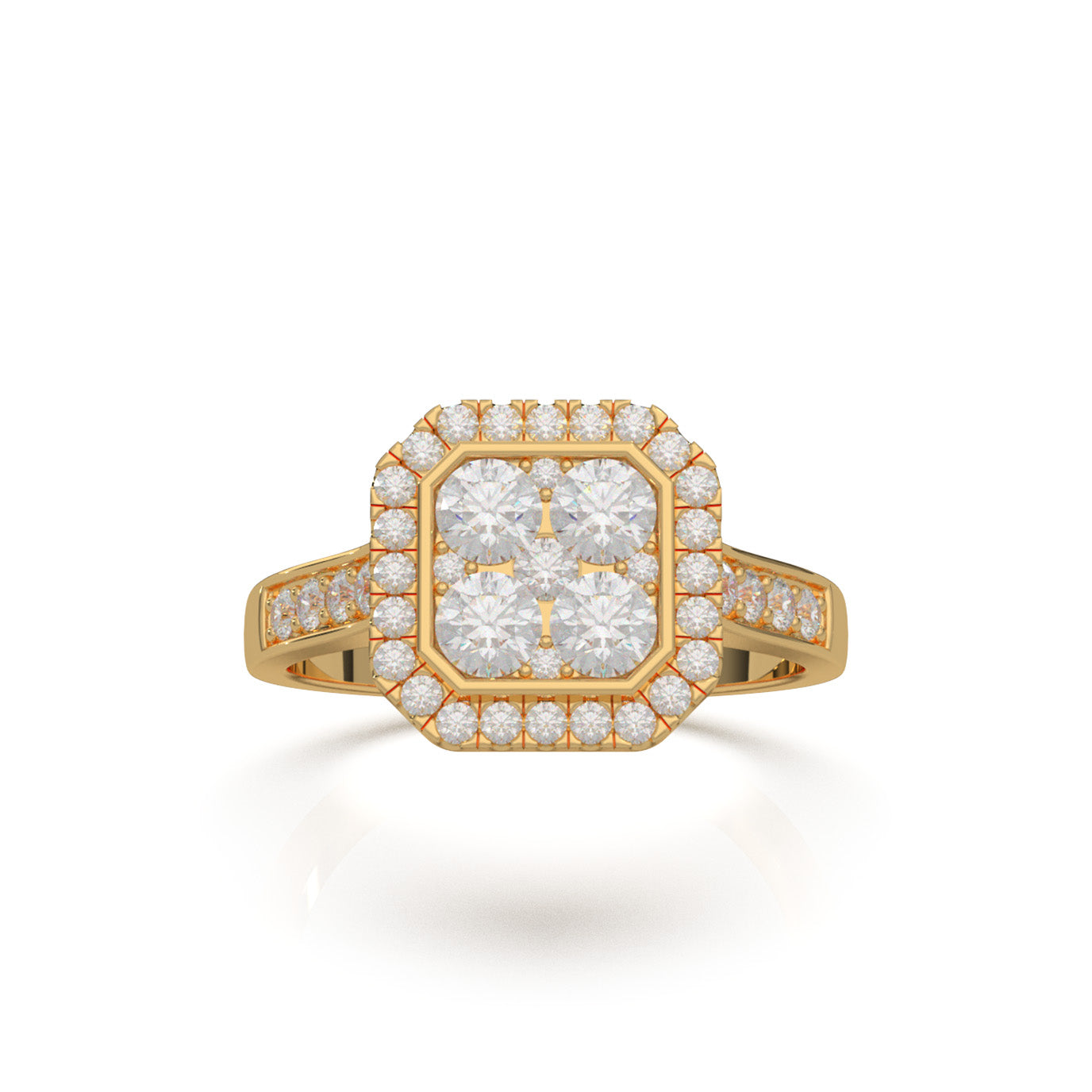 1.10 ct Natural Diamond Engagement Rings in 14k Yellow Gold