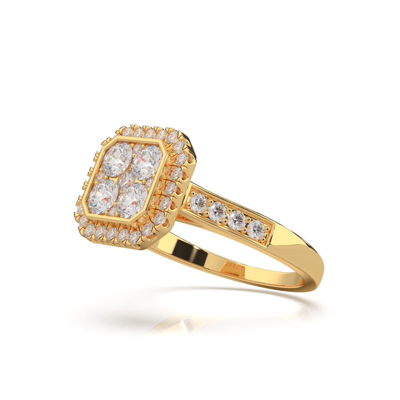 1.10 ct Moissanite Engagement Rings in 14k Yellow Gold