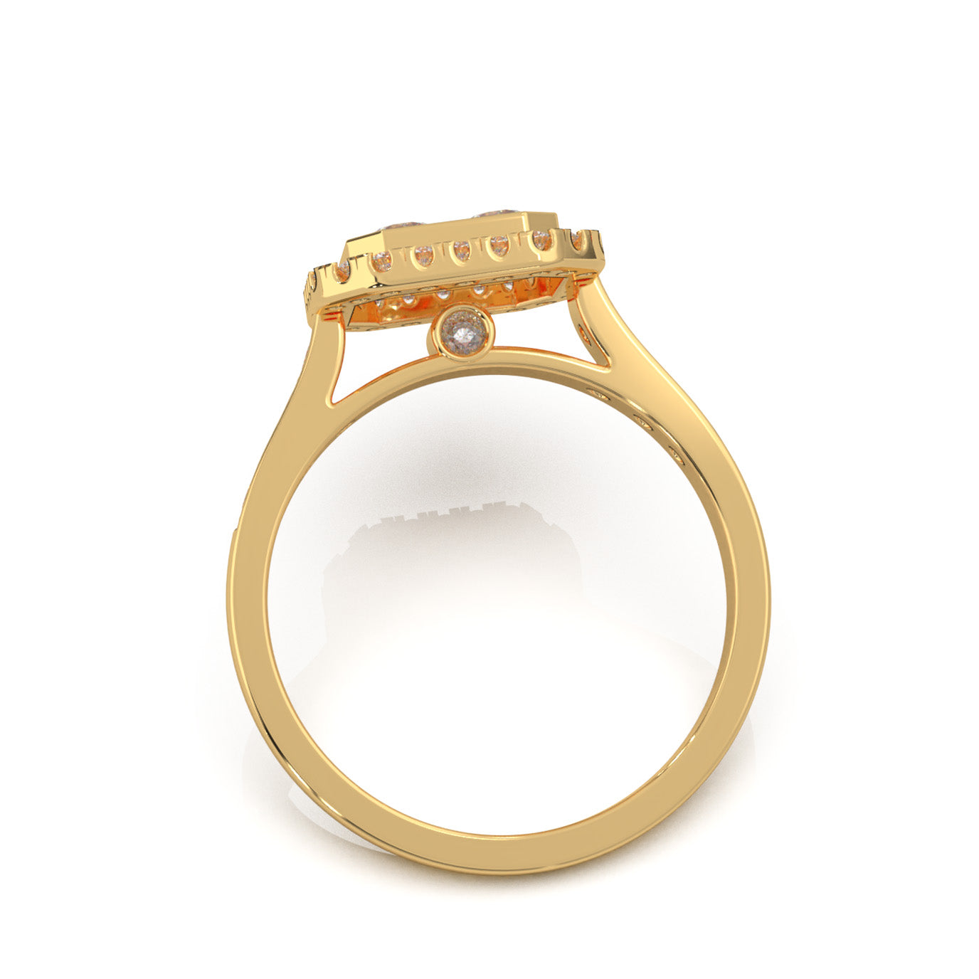 1.10 ct Moissanite Engagement Rings in 14k Yellow Gold