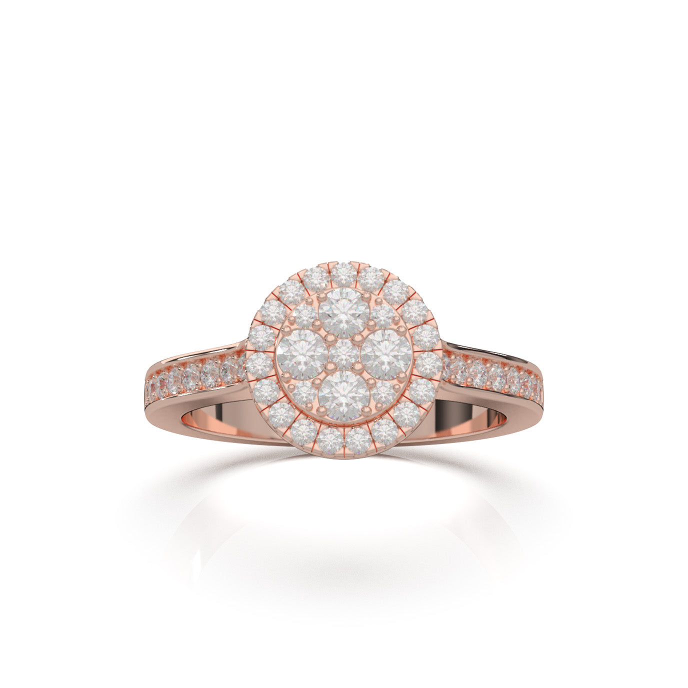 0.75 ct Moissanite Engagement Rings in 14k Rose Gold