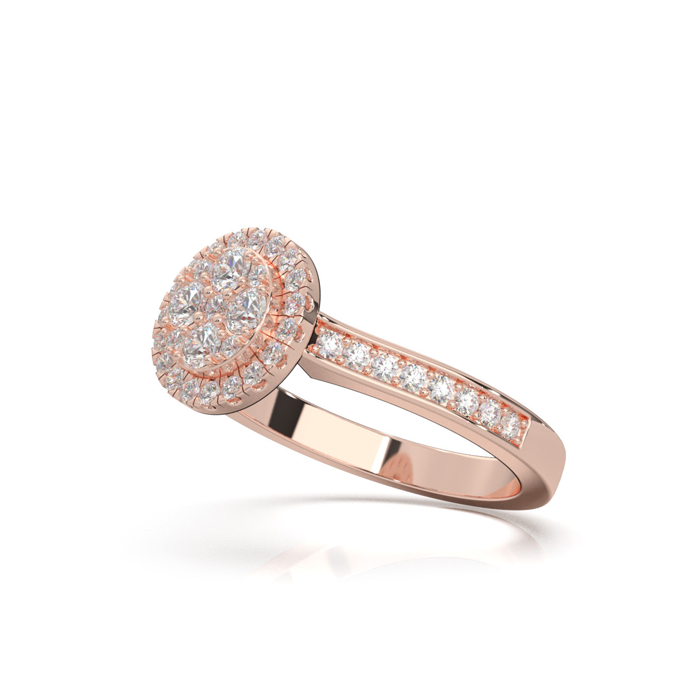 0.75 ct Natural Diamond Engagement Rings in 10k Rose Gold