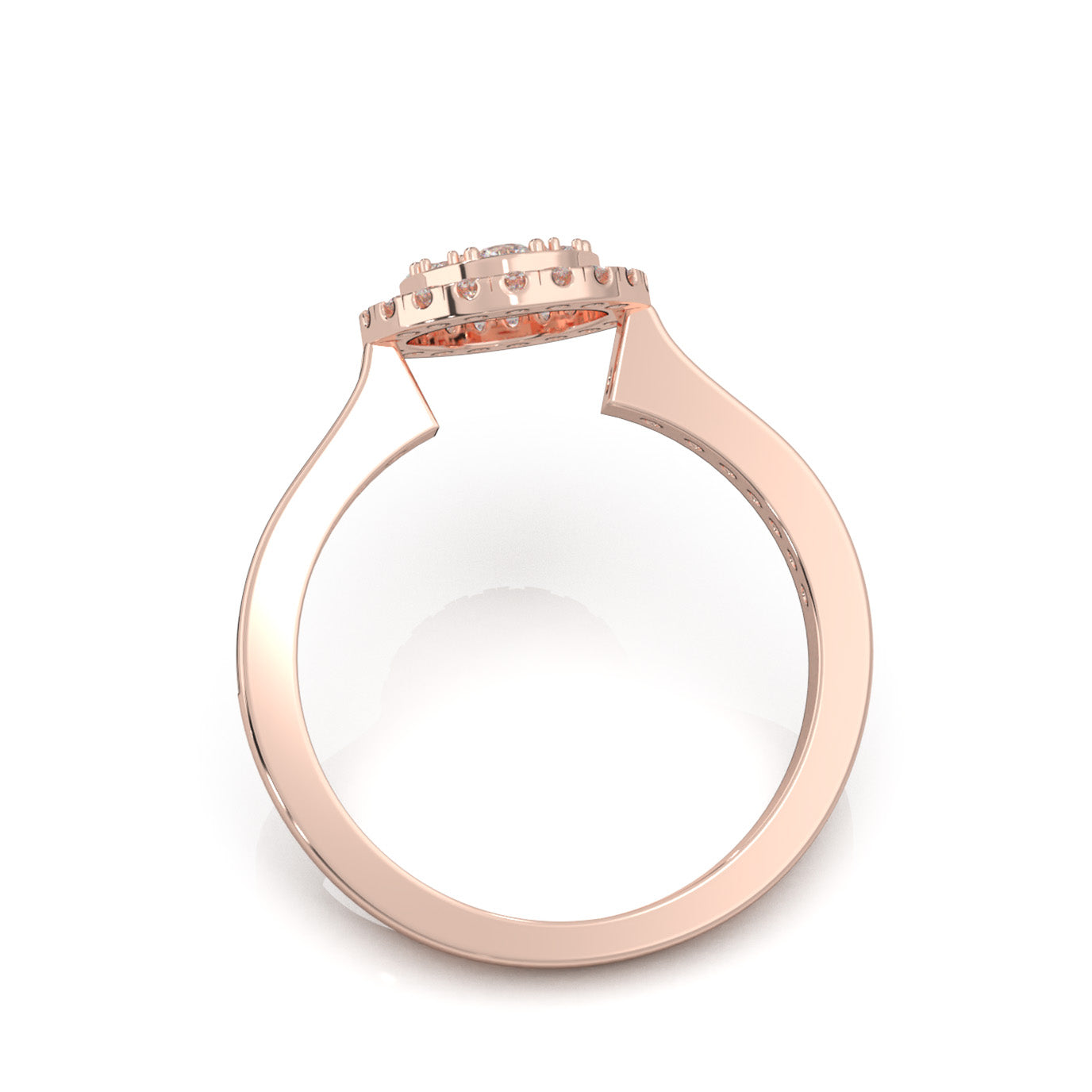 0.75 ct Moissanite Engagement Rings in 14k Rose Gold