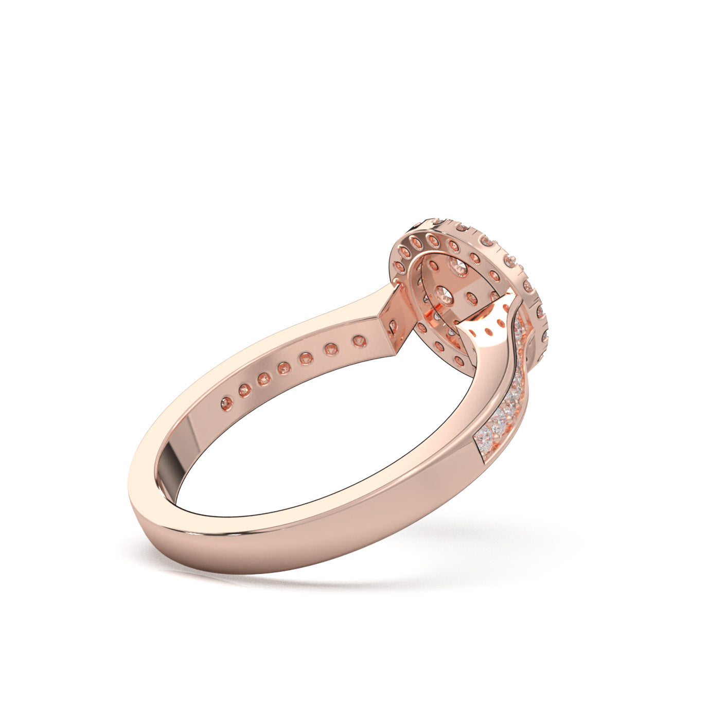 0.75 ct Natural Diamond Engagement Rings in 14k Rose Gold