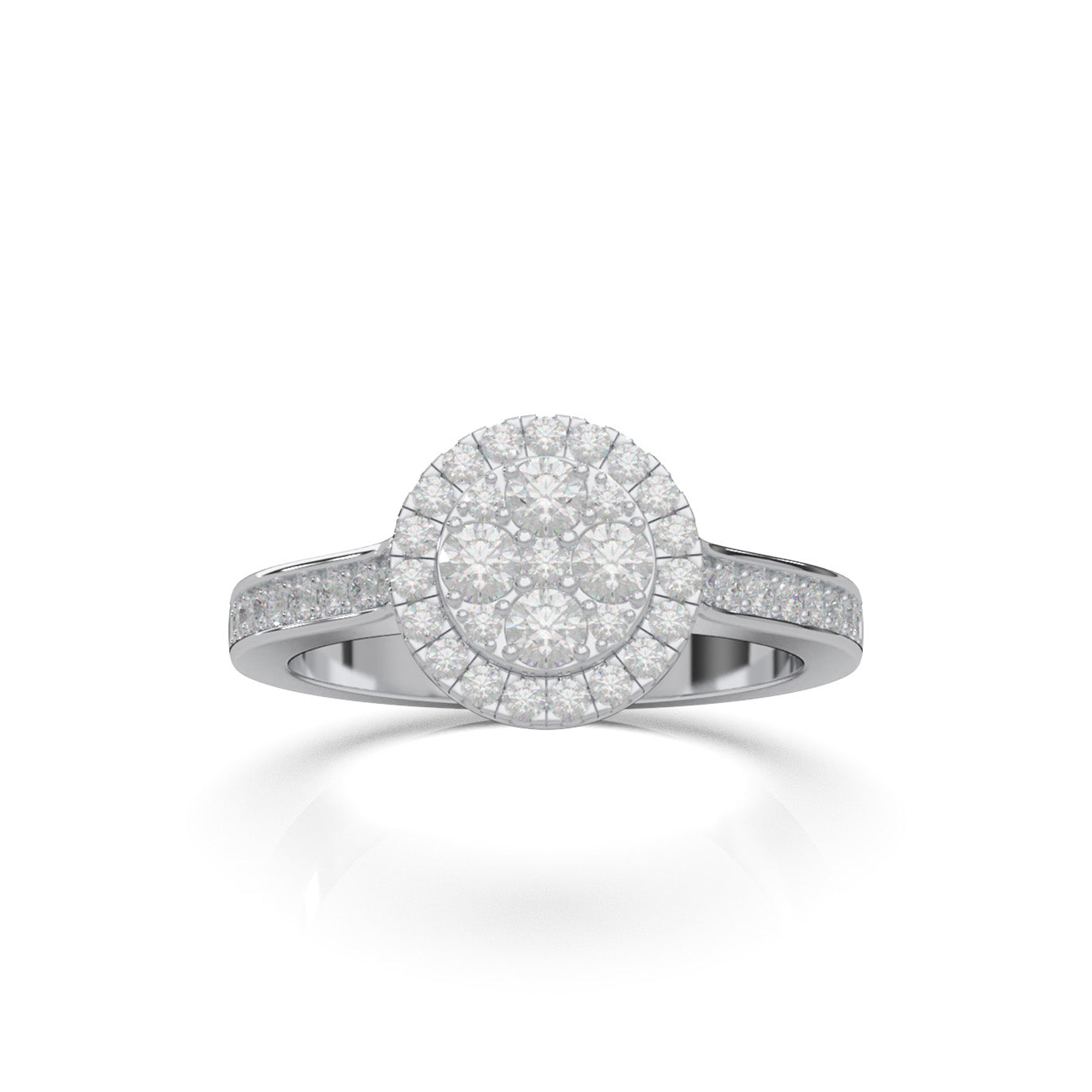 0.75 ct Moissanite Engagement Rings in 14k White Gold