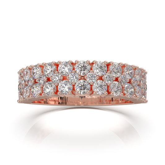 3.00 ct Natural Diamond Wedding Bands in 14k Rose Gold