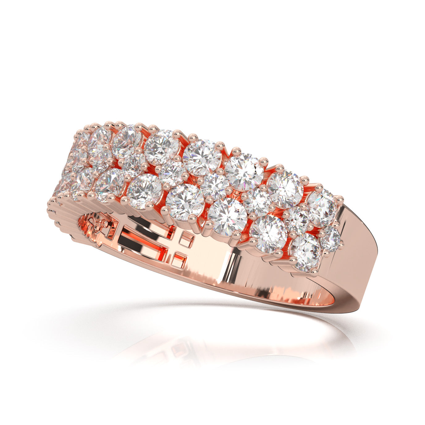 3.00 ct Lab Grown Diamond Wedding Bands in 14k Rose Gold
