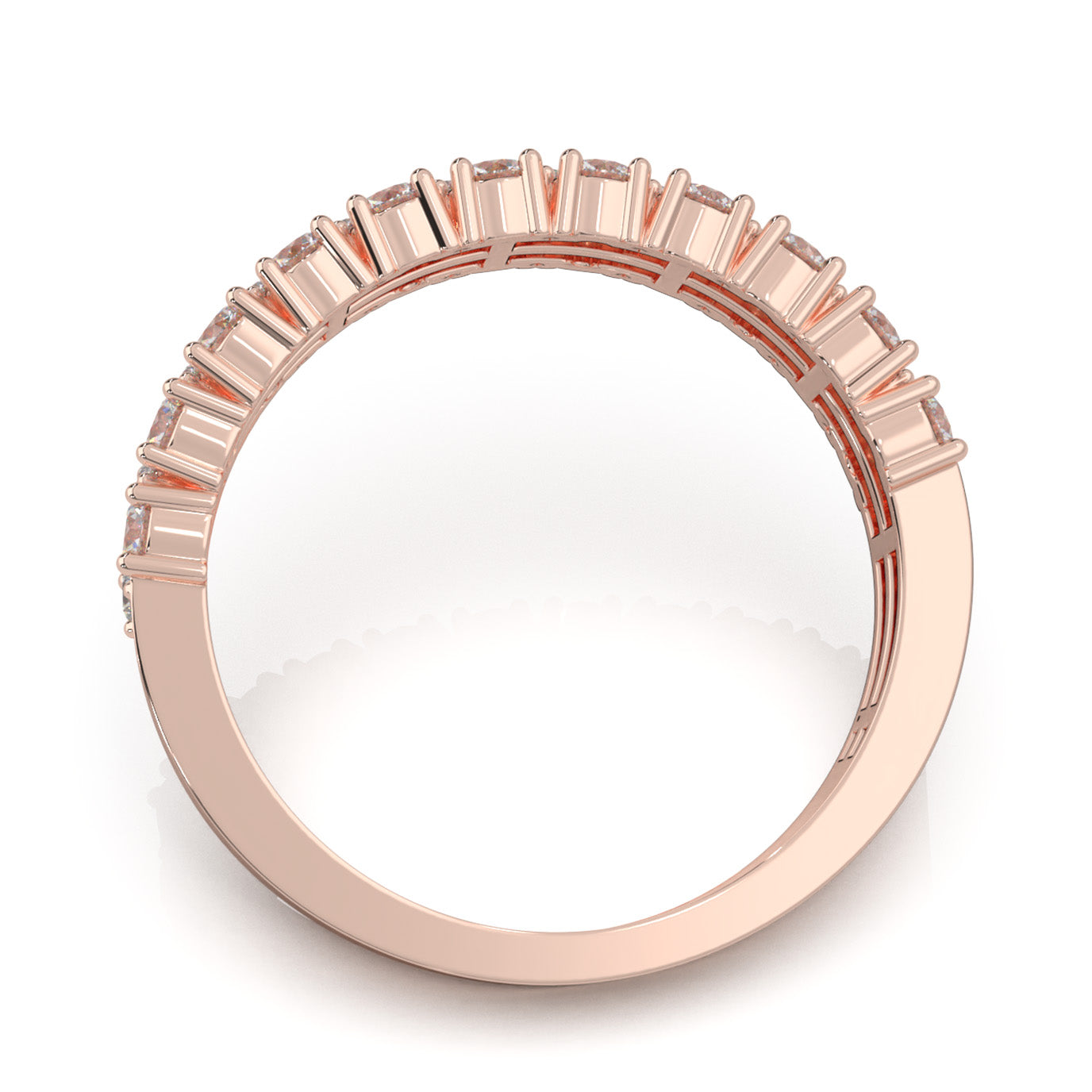 3.00 ct Natural Diamond Wedding Bands in 10k Rose Gold