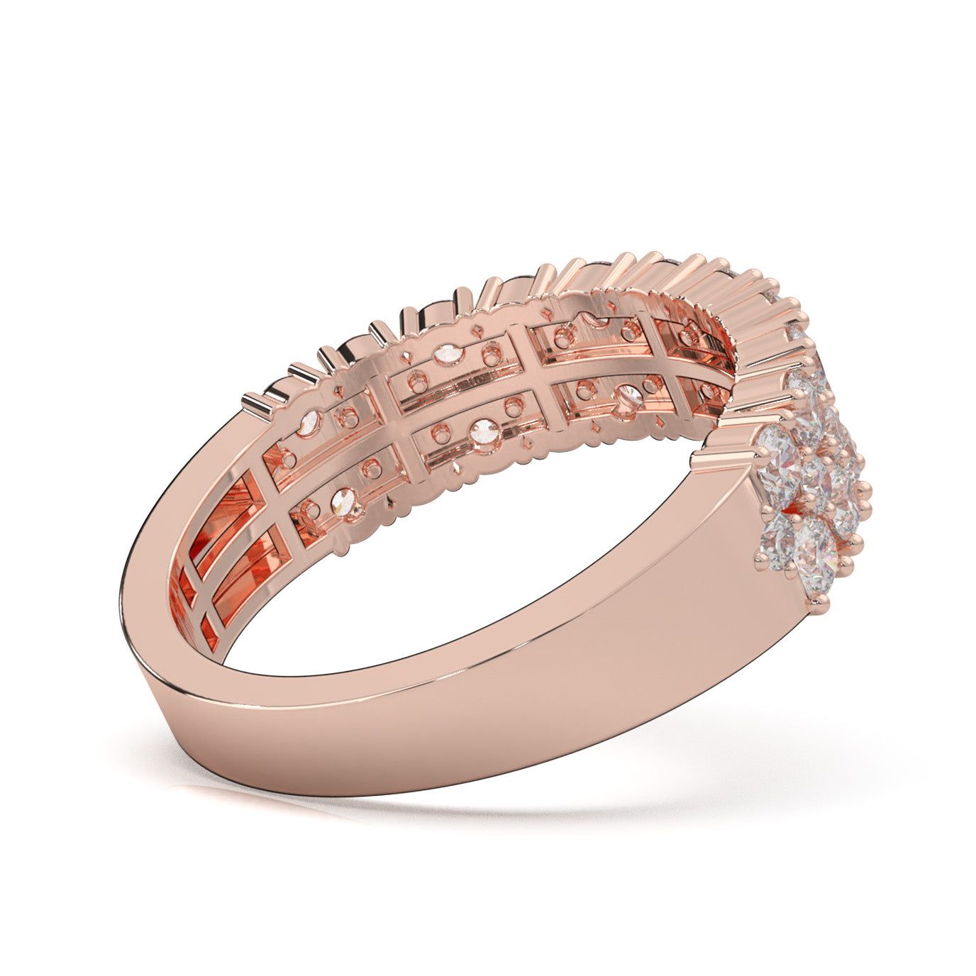 3.00 ct Natural Diamond Wedding Bands in 14k Rose Gold