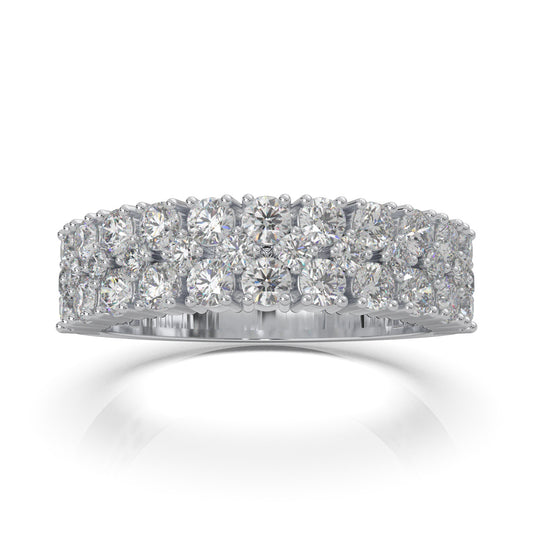 3.00 ct Natural Diamond Wedding Bands in 10k White Gold