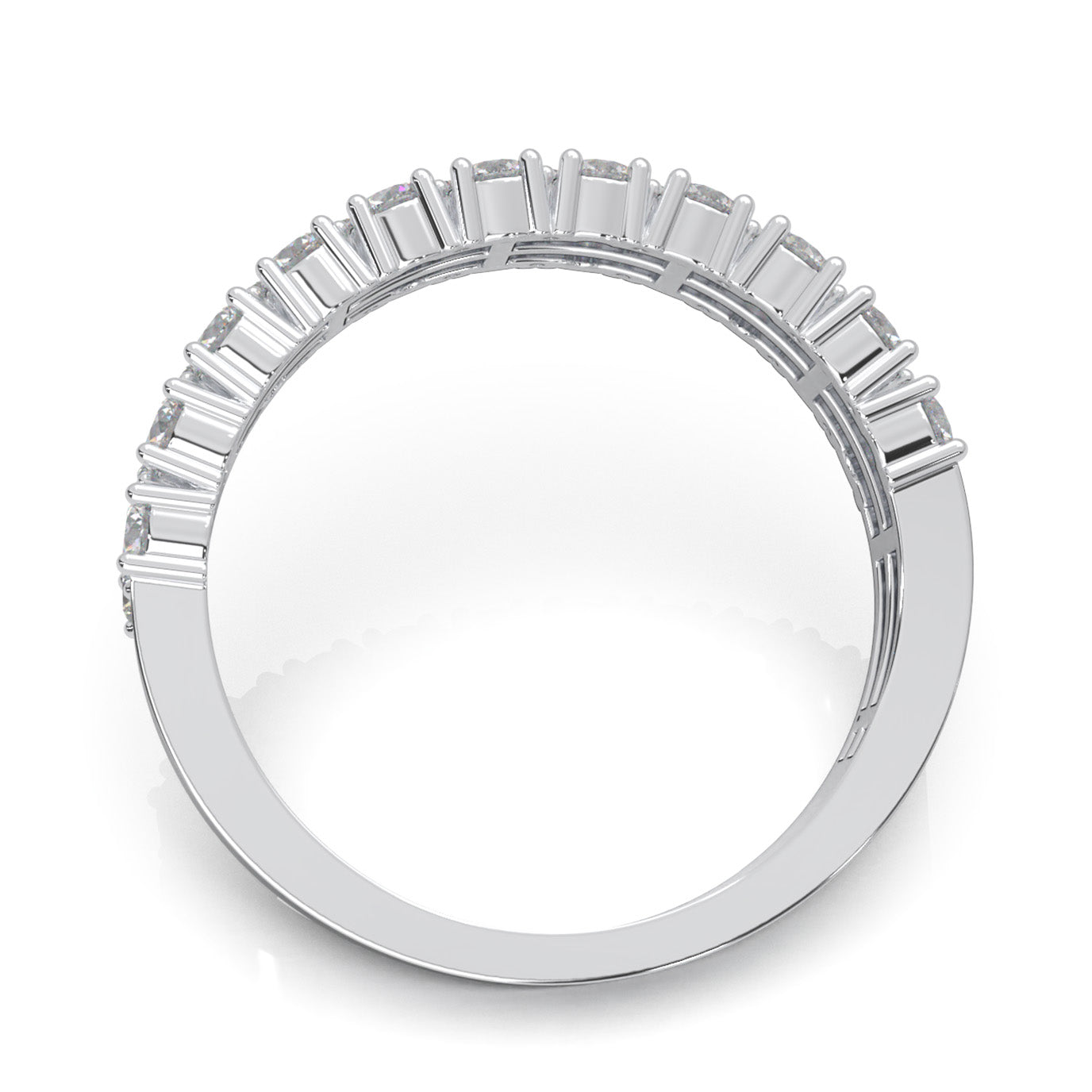 3.00 ct Natural Diamond Wedding Bands in 10k White Gold