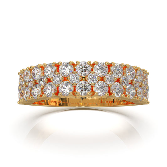 3.00 ct Natural Diamond Wedding Bands in 10k Yellow Gold