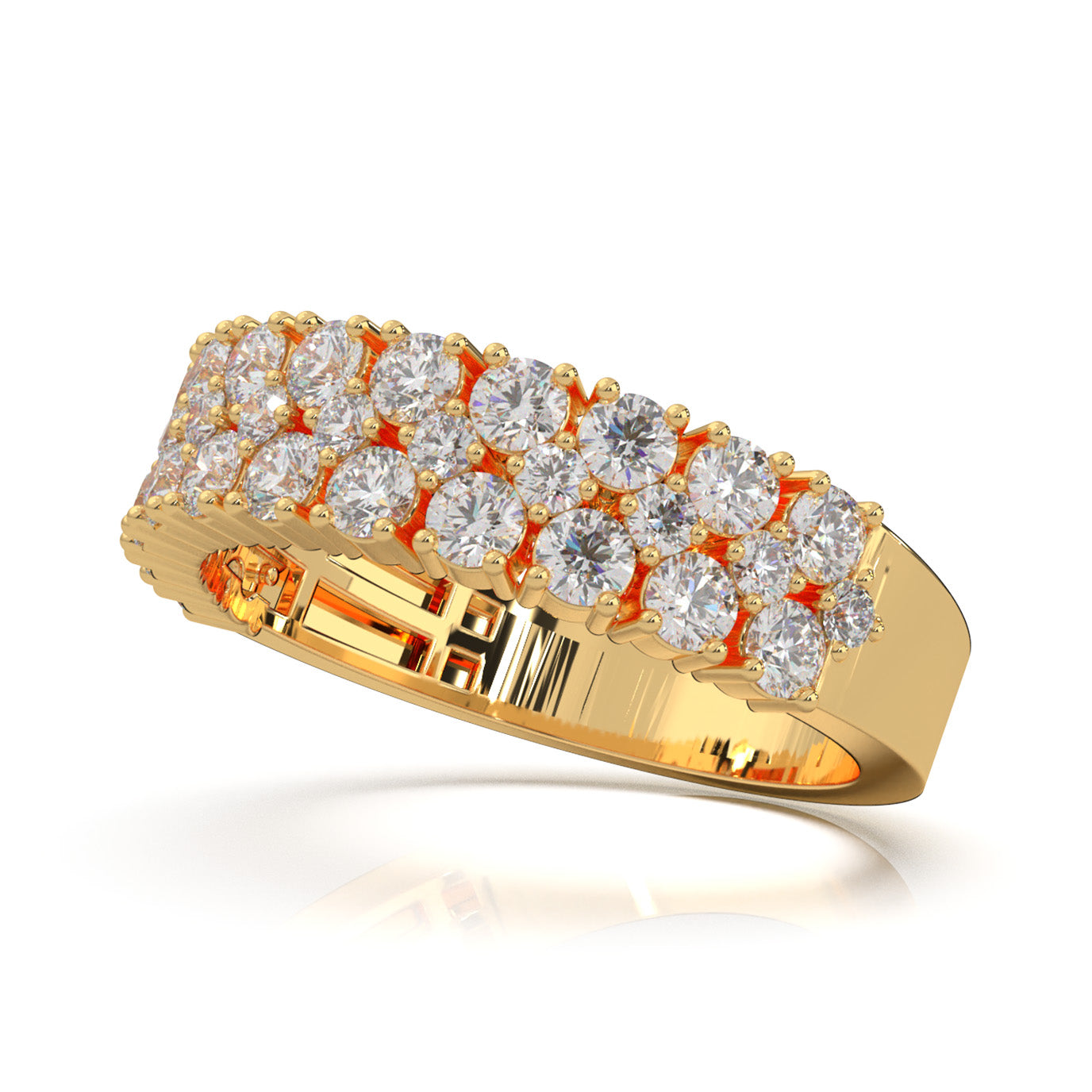 3.00 ct Natural Diamond Wedding Bands in 10k Yellow Gold