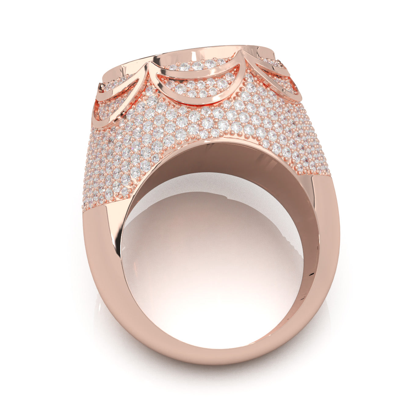 4.60 ct Moissanite Statement Mens Rings in 10k Rose Gold