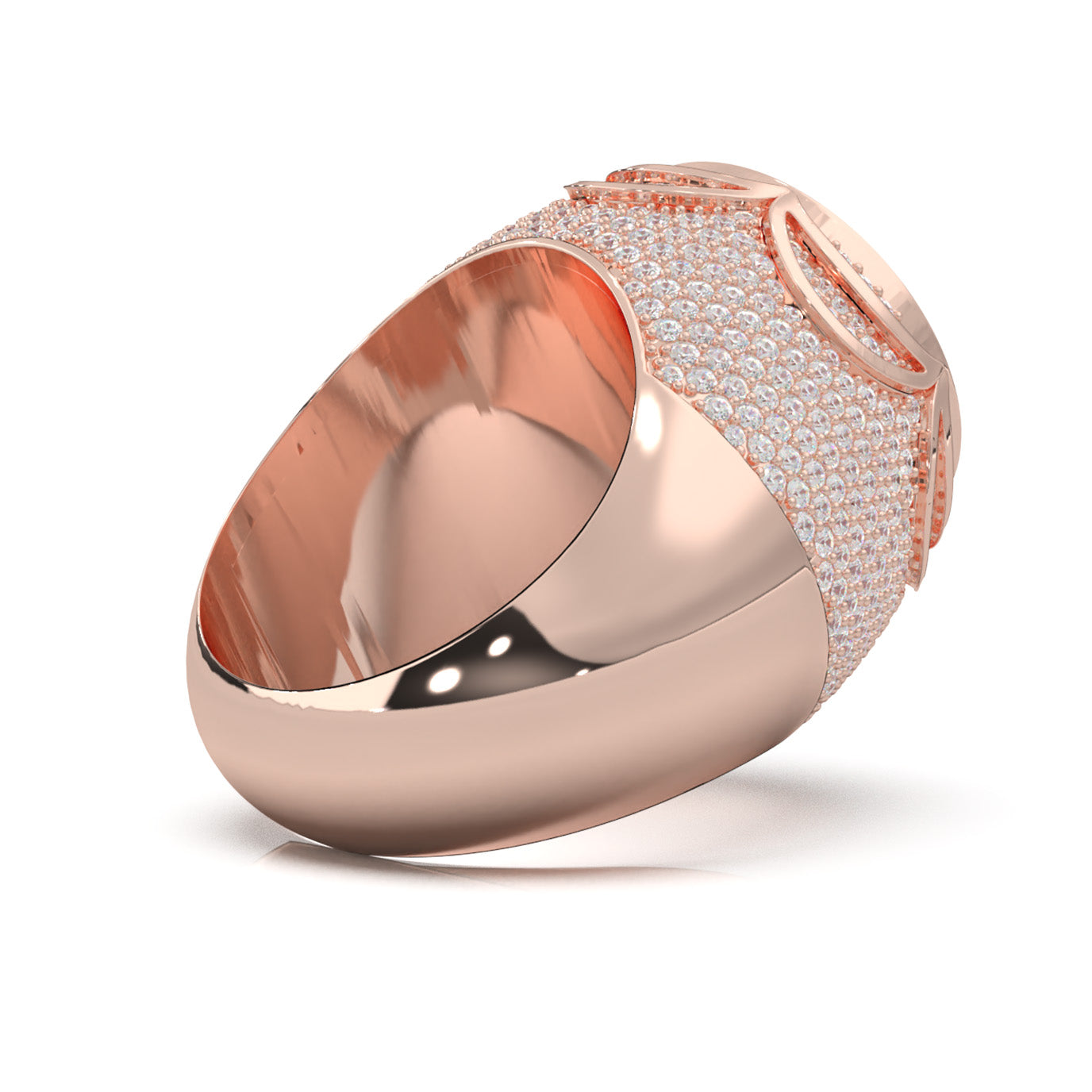 4.60 ct Lab Grown Diamond Statement Mens Rings in 14k Rose Gold