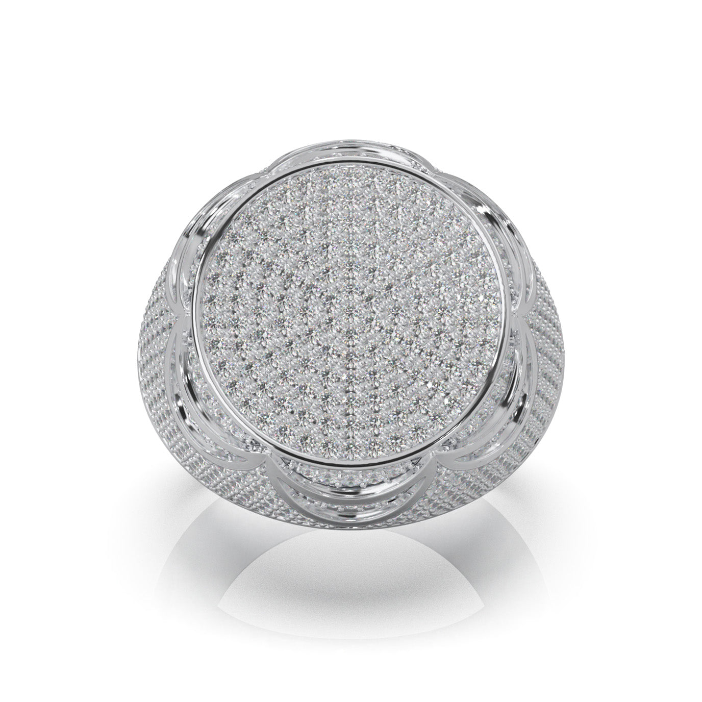 4.60 ct Natural Diamond Statement Mens Rings in 10k White Gold