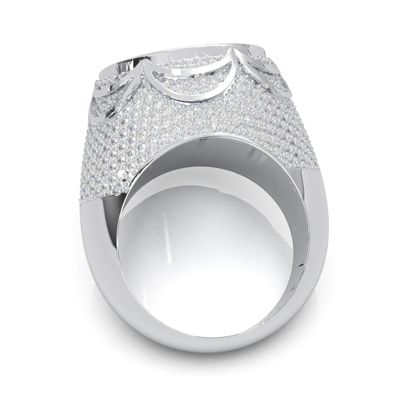 4.60 ct Natural Diamond Statement Mens Rings in 10k White Gold