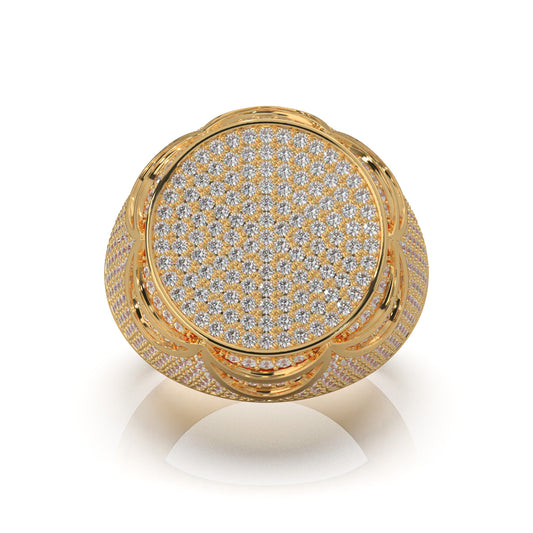 4.60 ct Lab Grown Diamond Statement Mens Rings in 14k Yellow Gold