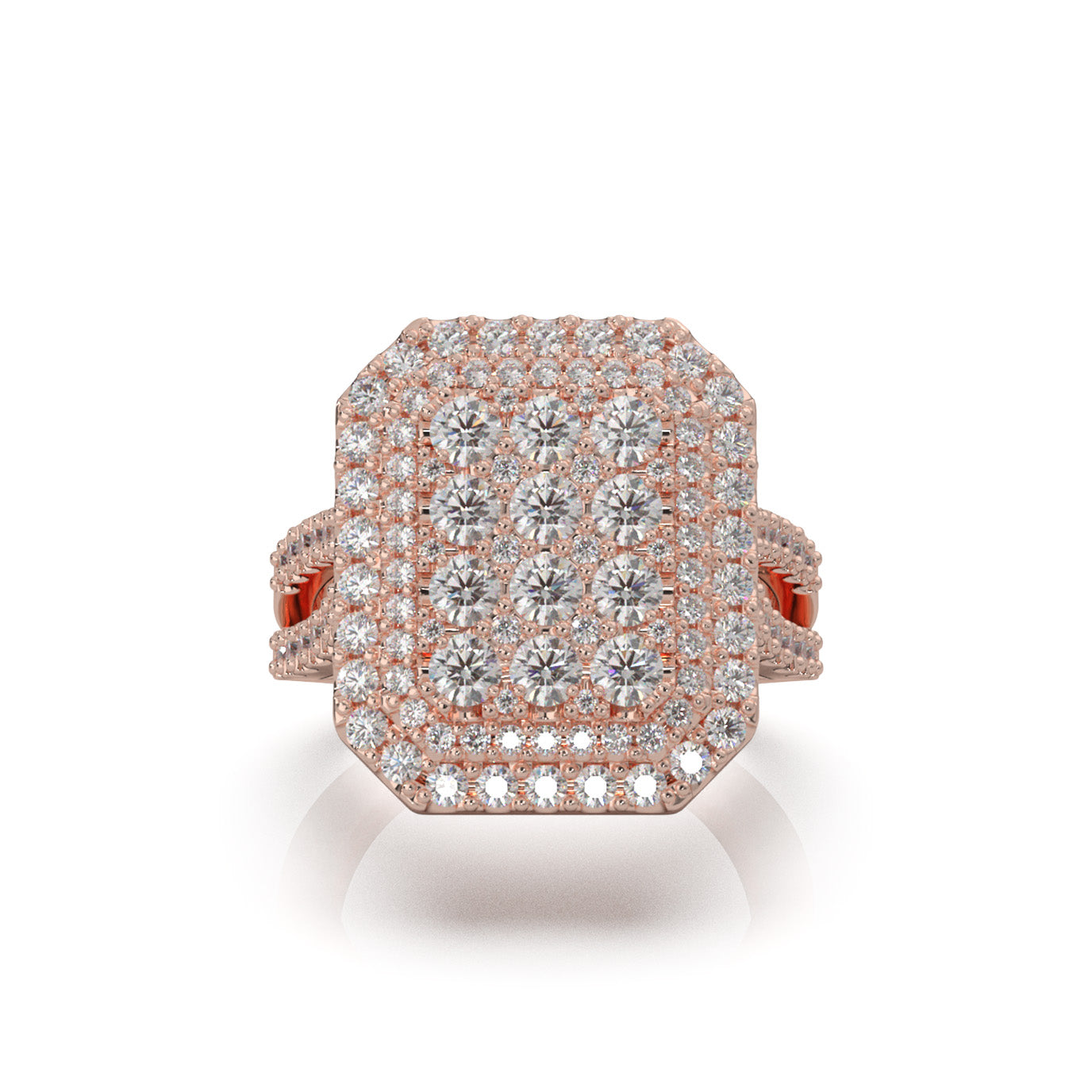 2.40 ct Lab Grown Diamond Engagement Rings in 14k Rose Gold