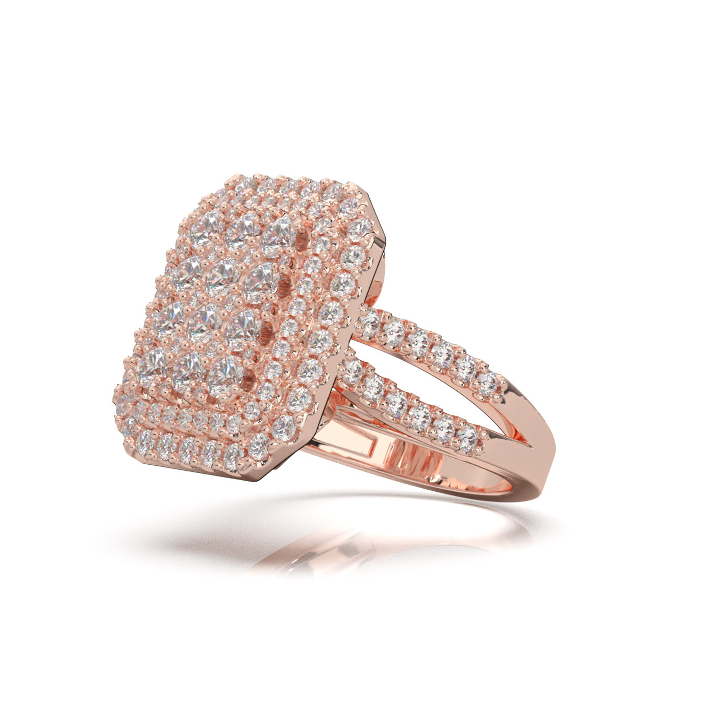 2.40 ct Lab Grown Diamond Engagement Rings in 14k Rose Gold