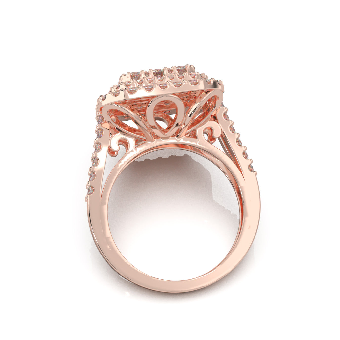 2.40 ct Lab Grown Diamond Engagement Rings in 14k Rose Gold
