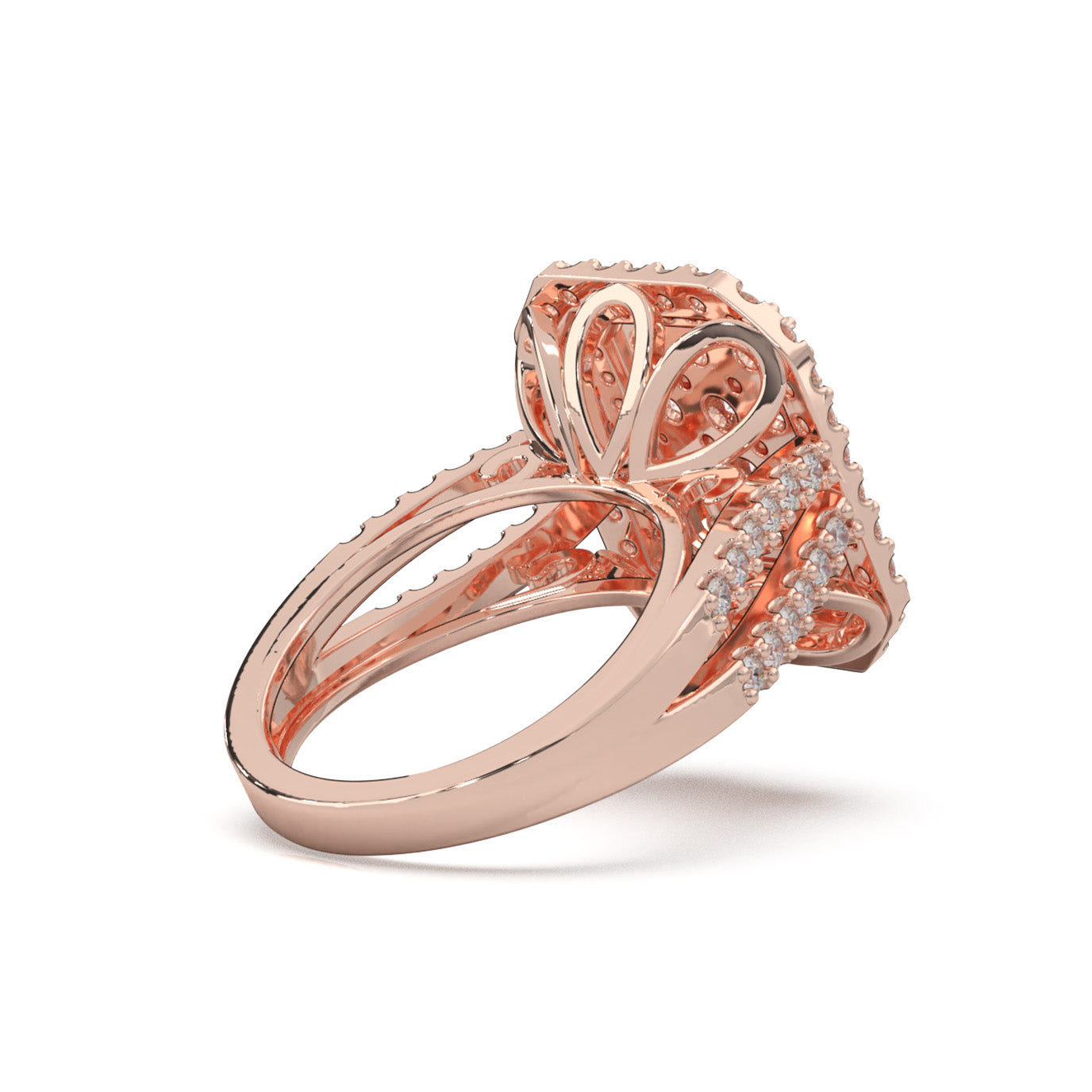 2.40 ct Lab Grown Diamond Engagement Rings in 14k Rose Gold
