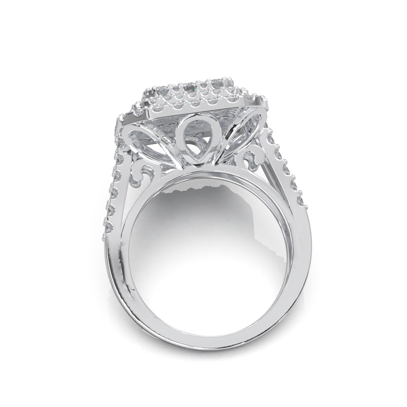 2.40 ct Moissanite Engagement Rings in 14k White Gold