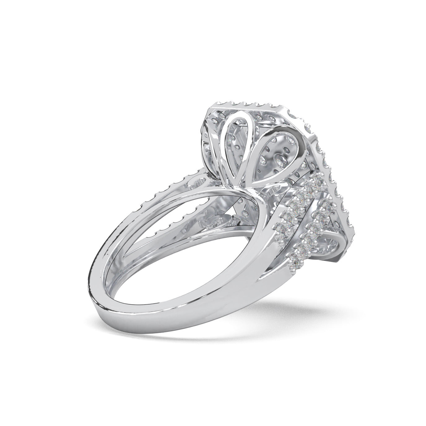 2.40 ct Lab Grown Diamond Engagement Rings in 14k White Gold