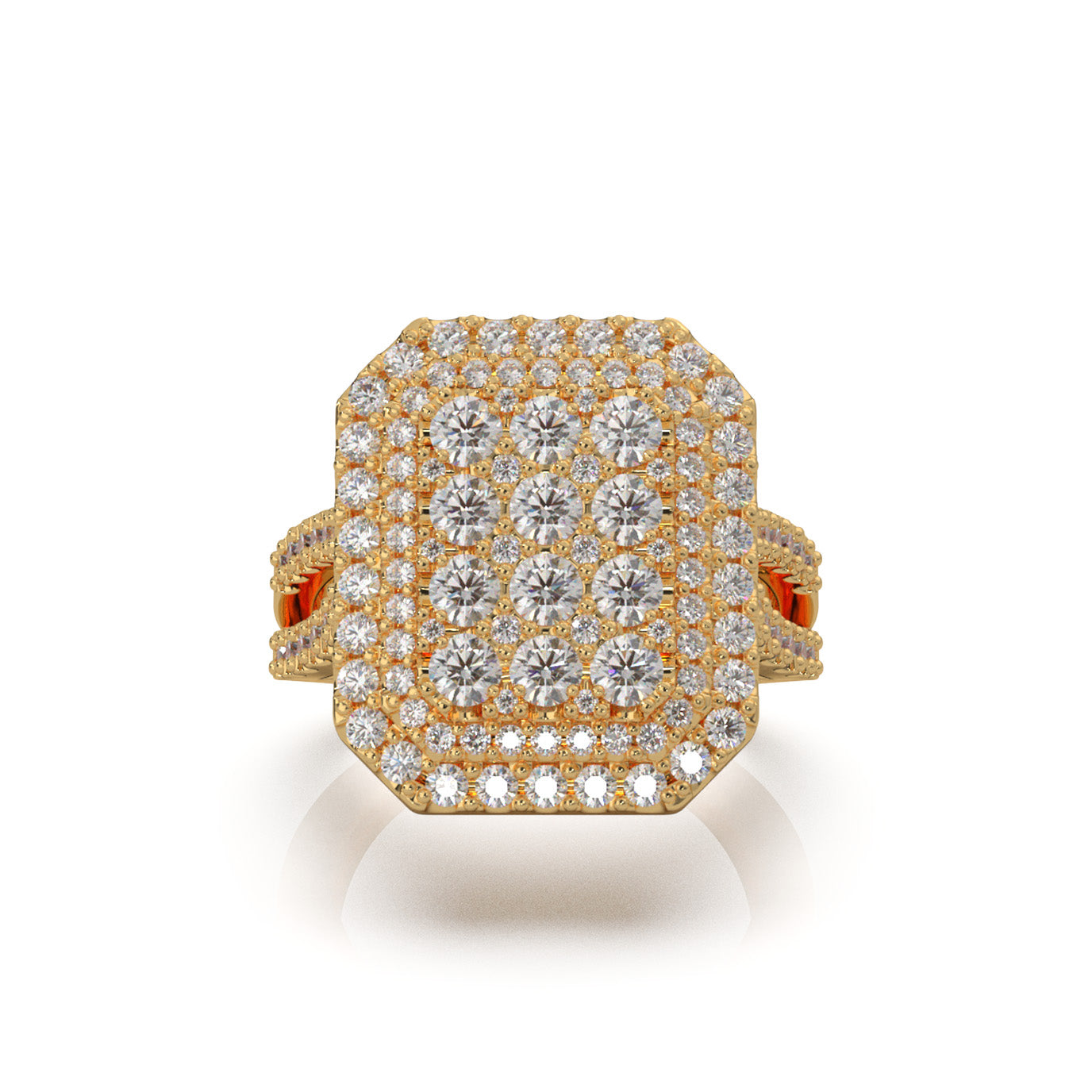 2.40 ct Lab Grown Diamond Engagement Rings in 14k Yellow Gold