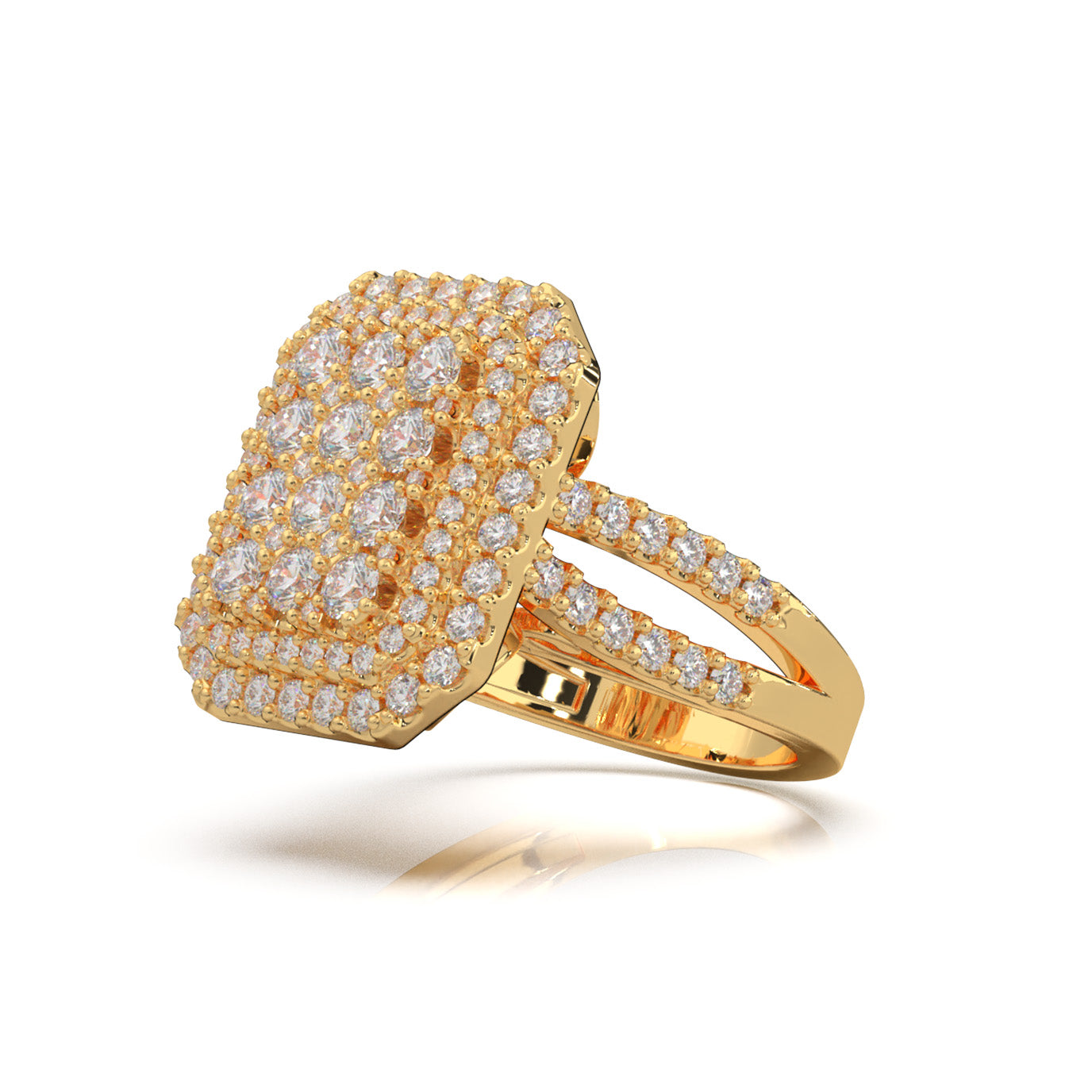 2.40 ct Moissanite Engagement Rings in 10k Yellow Gold