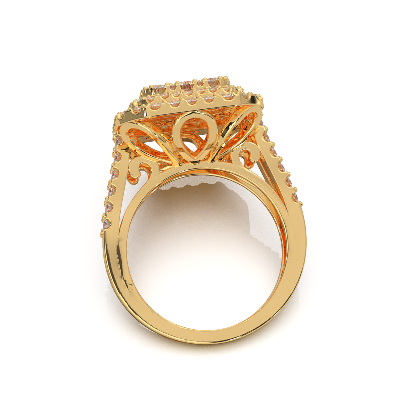 2.40 ct Lab Grown Diamond Engagement Rings in 14k Yellow Gold