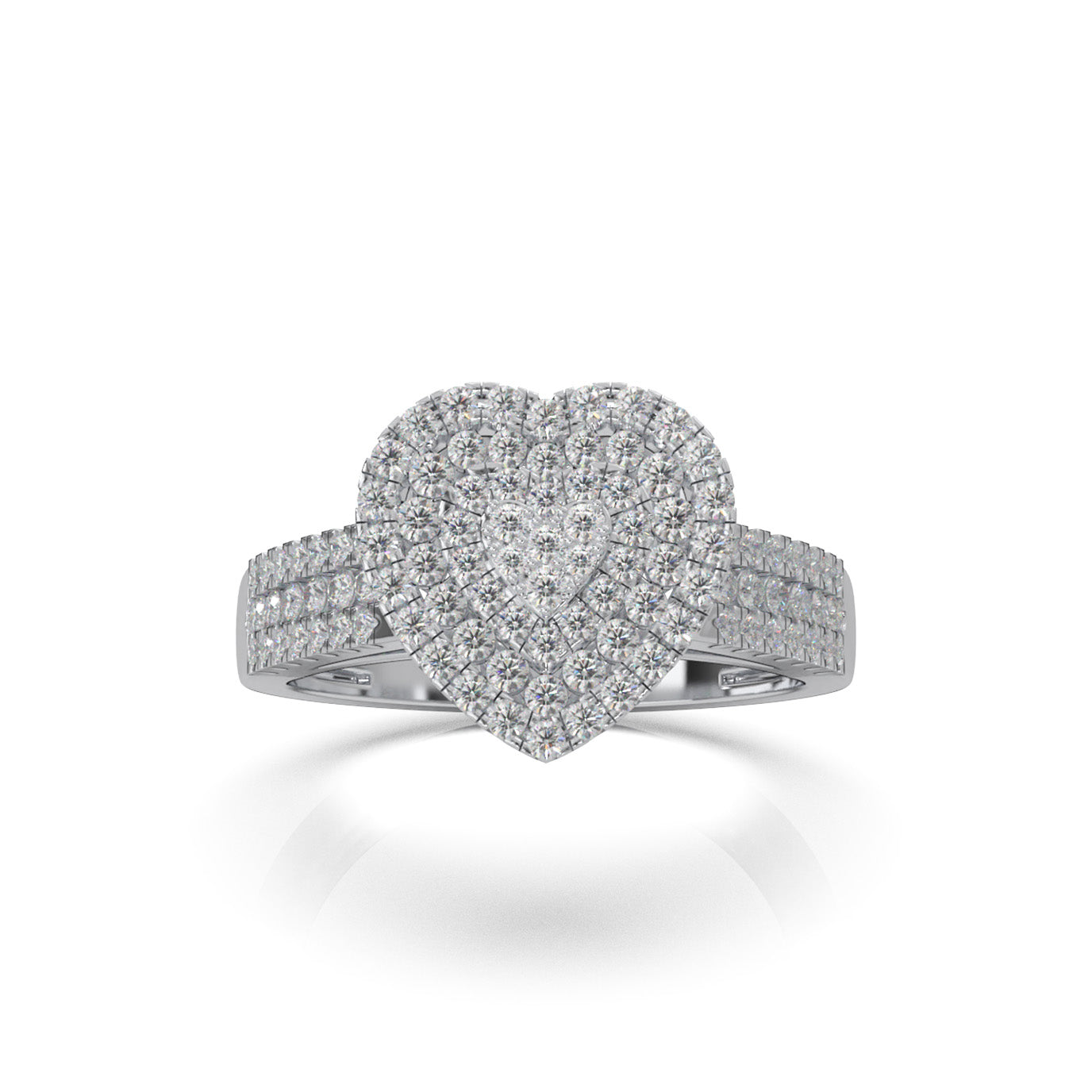 0.90 ct Lab Grown Diamond Heart Rings in 14k White Gold