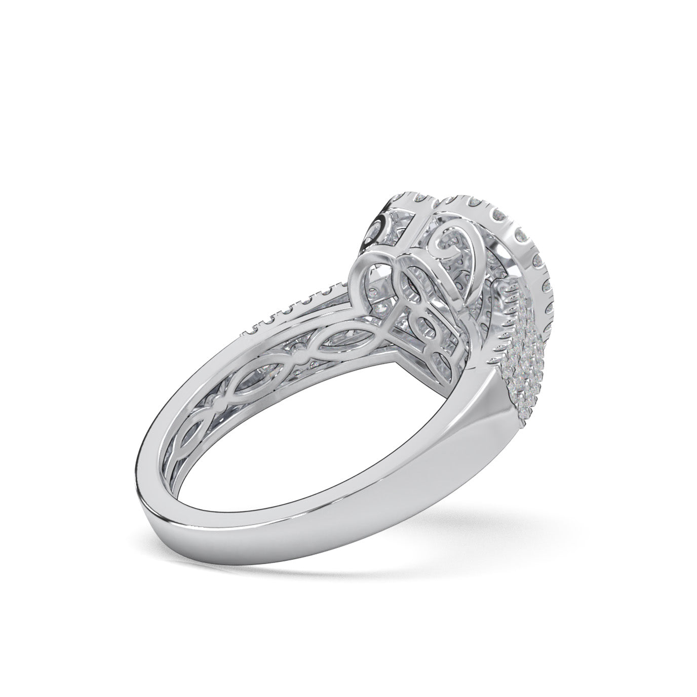 0.90 ct Natural Diamond Heart Rings in 14k White Gold