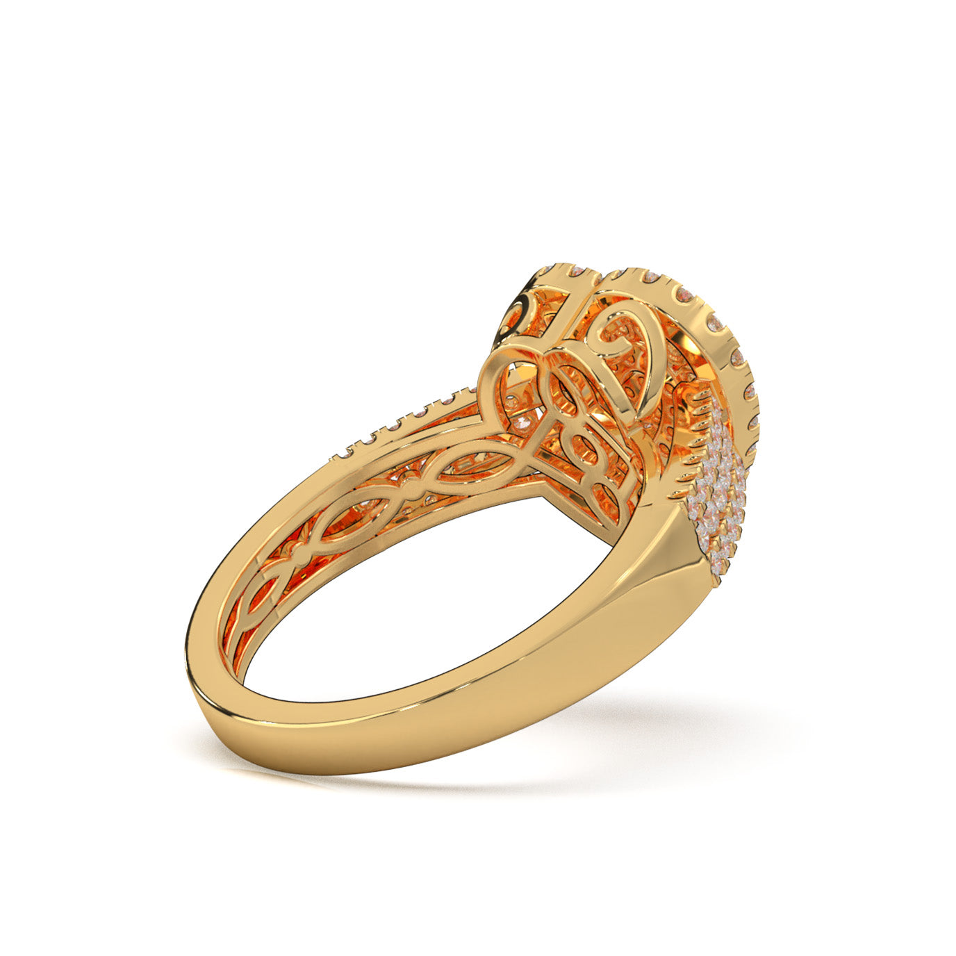 0.90 ct Moissanite Heart Rings in 10k Yellow Gold