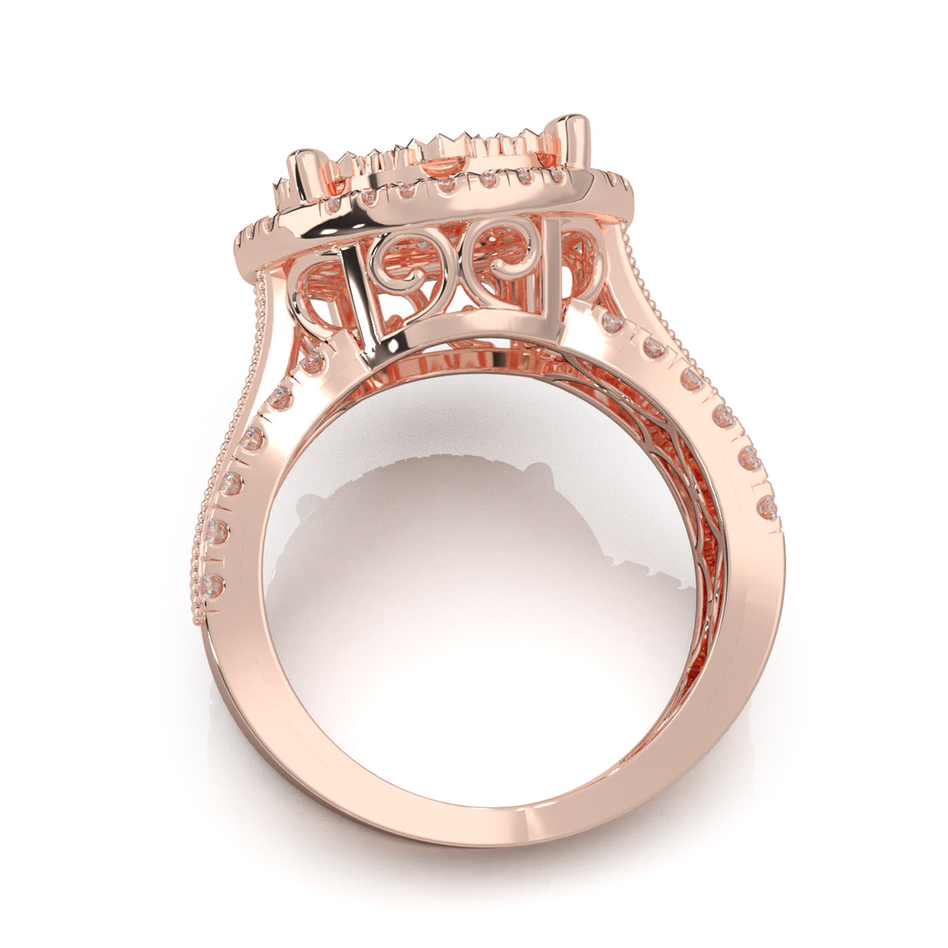 2.20 ct Moissanite Engagement Rings in 14k Rose Gold