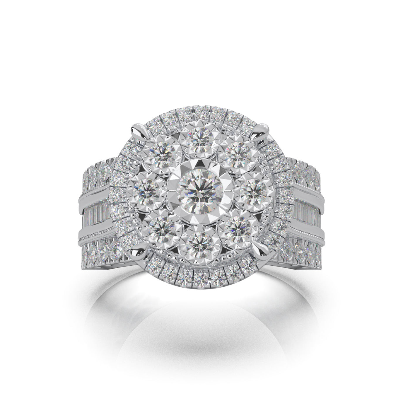 2.20 ct Natural Diamond Engagement Rings in 10k White Gold