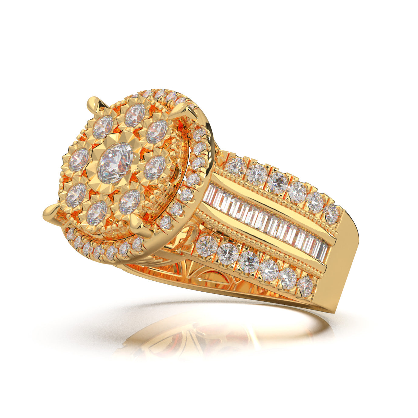 2.20 ct Moissanite Engagement Rings in 10k Yellow Gold