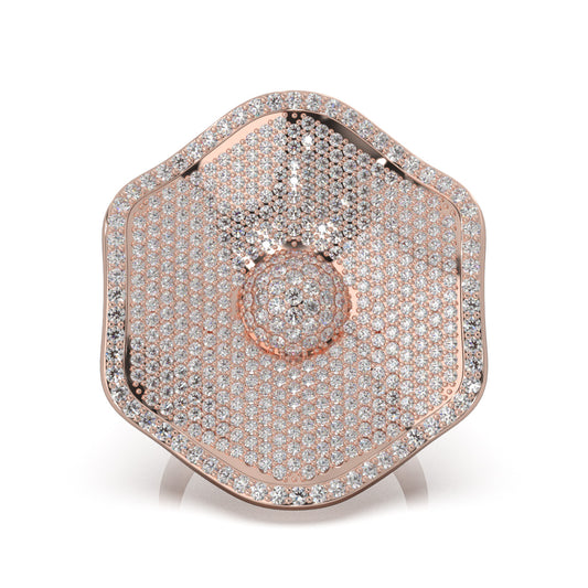 2.90 ct Natural Diamond Cocktail Rings in 14k Rose Gold