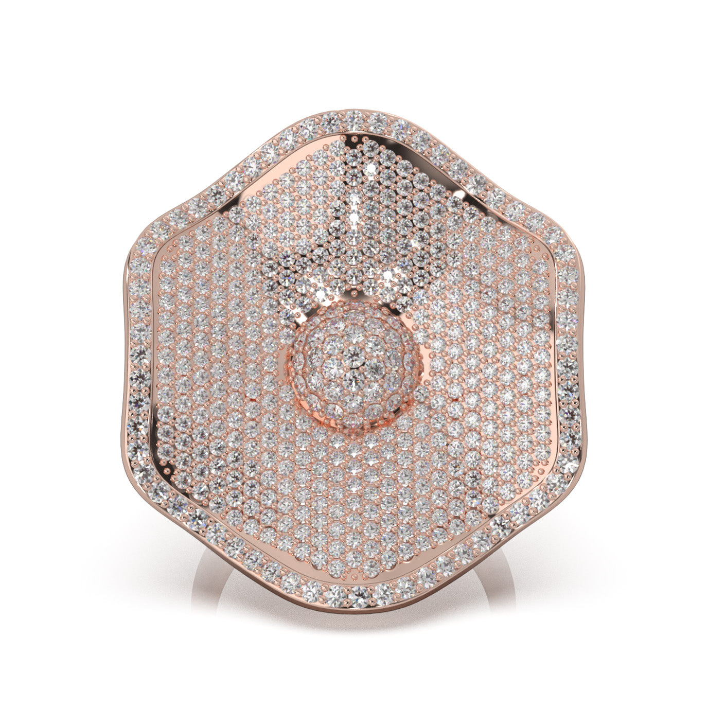 2.90 ct Moissanite Cocktail Rings in 14k Rose Gold
