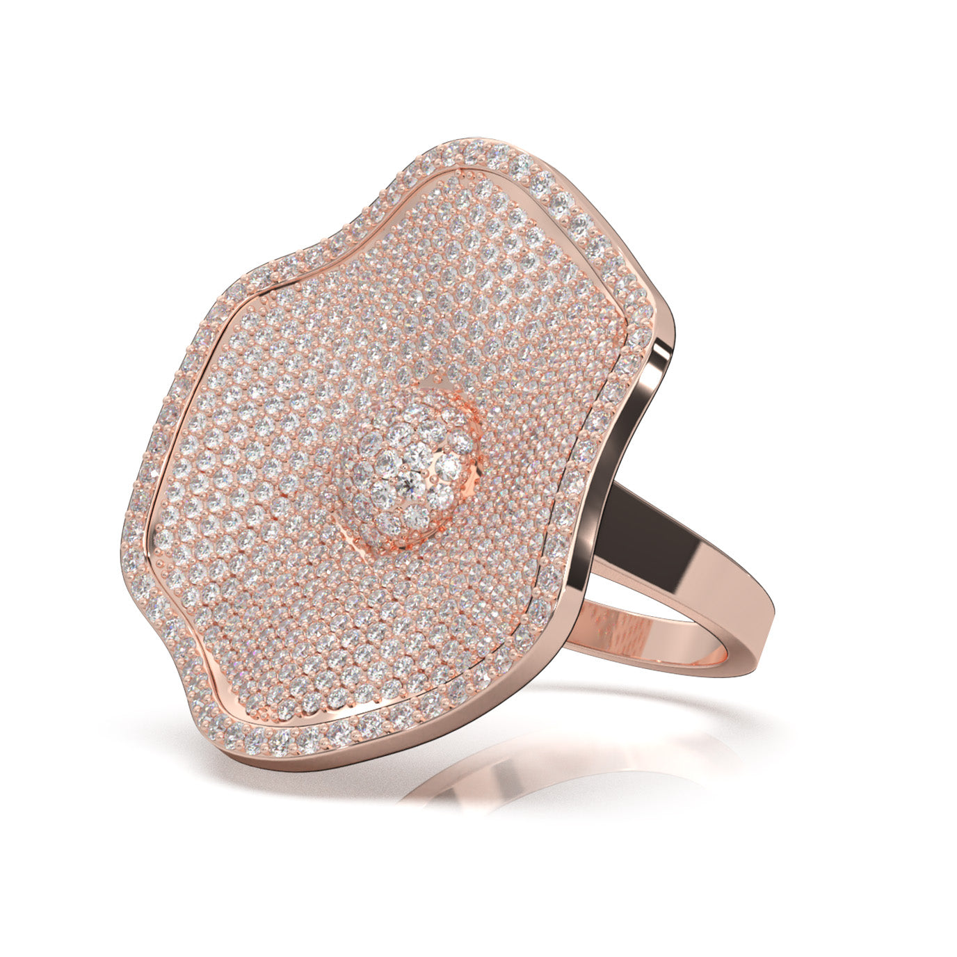 2.90 ct Moissanite Cocktail Rings in 14k Rose Gold