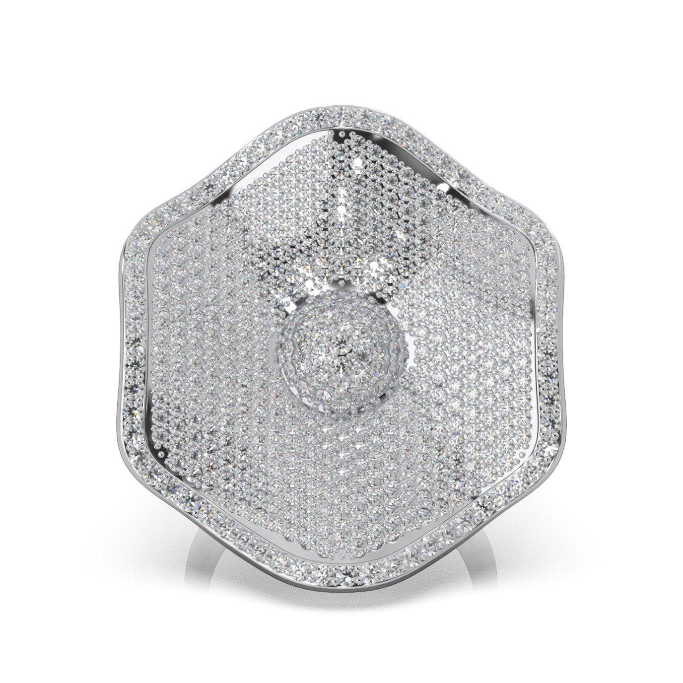2.90 ct Moissanite Cocktail Rings in 14k White Gold